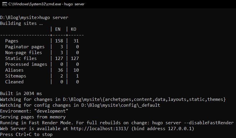 hugo server