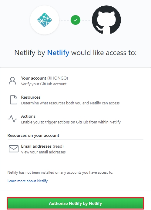 authorize netlify