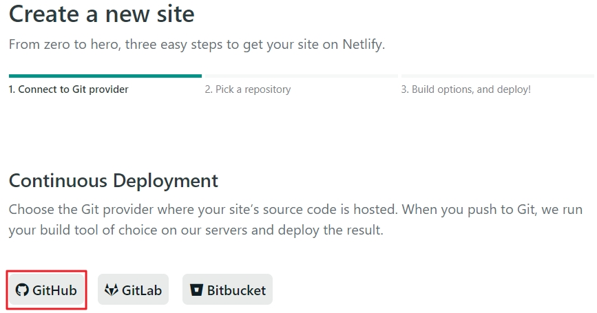 new site from git step 1