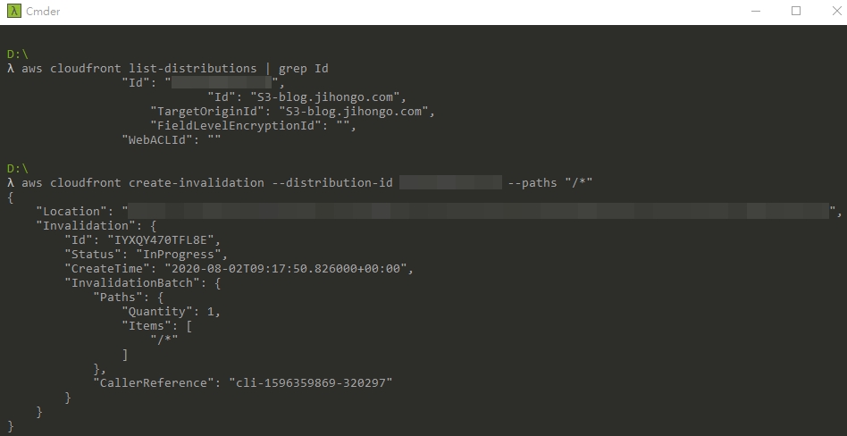 aws cloudfront create-invalidation